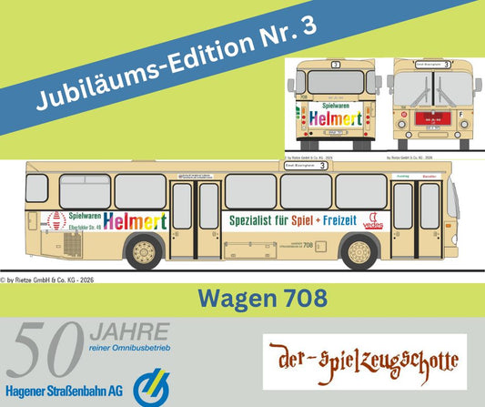 MAN SL 200 Hagener Straßenbahn 708 - Helmert - Rietze Sondermodell