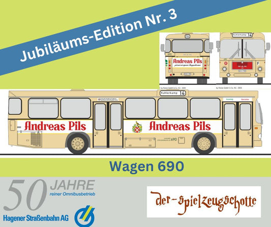 MAN SL 200 Hagener Straßenbahn 690 - Andreas Pils - Rietze Sondermodell