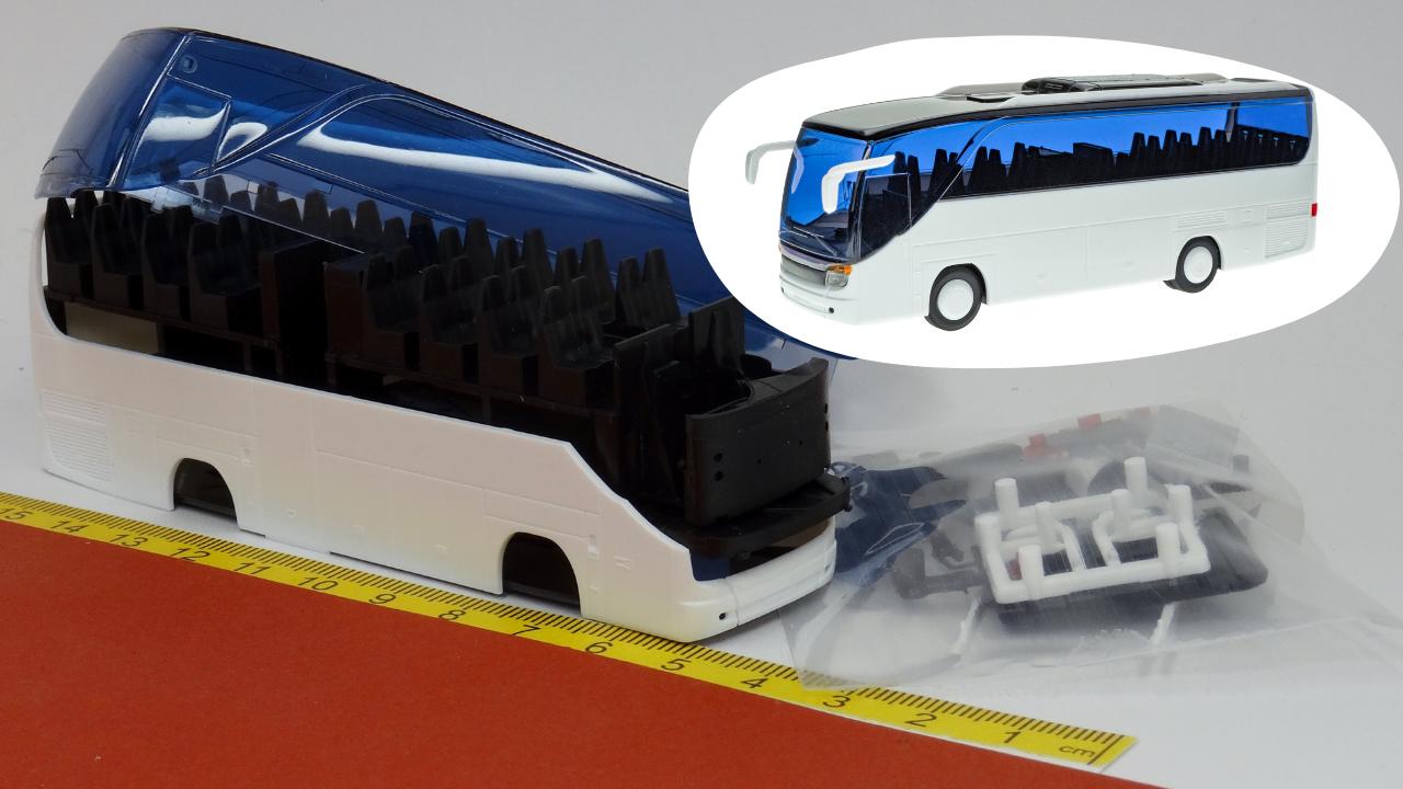 Setra S 411 HD weiß - Bausatz - Viessmann Kibri 11234