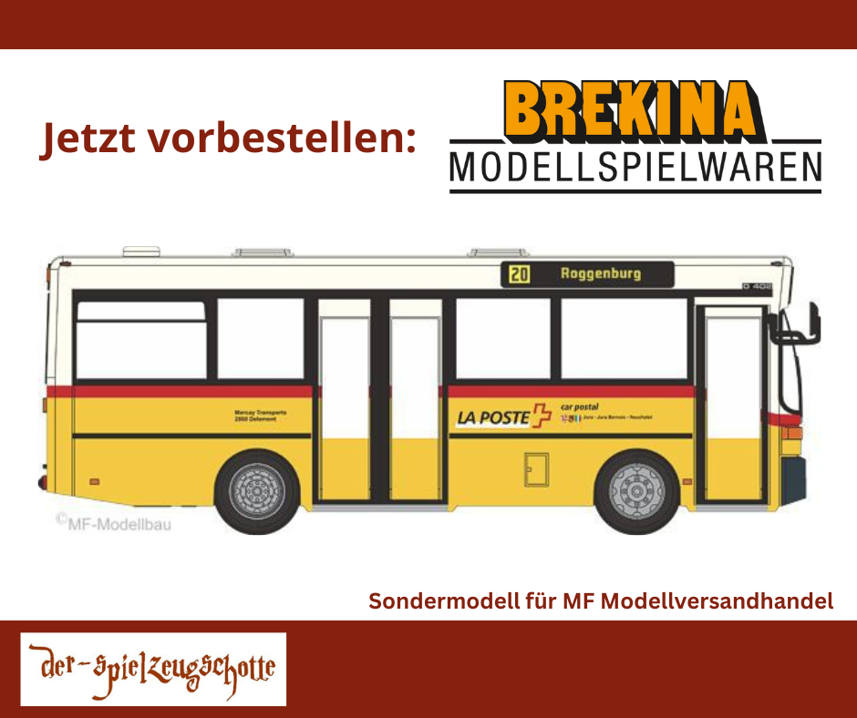 Mercedes O 402 Postauto Schweiz - Jura-Bern-Neuchatel - Brekina Sondermodell