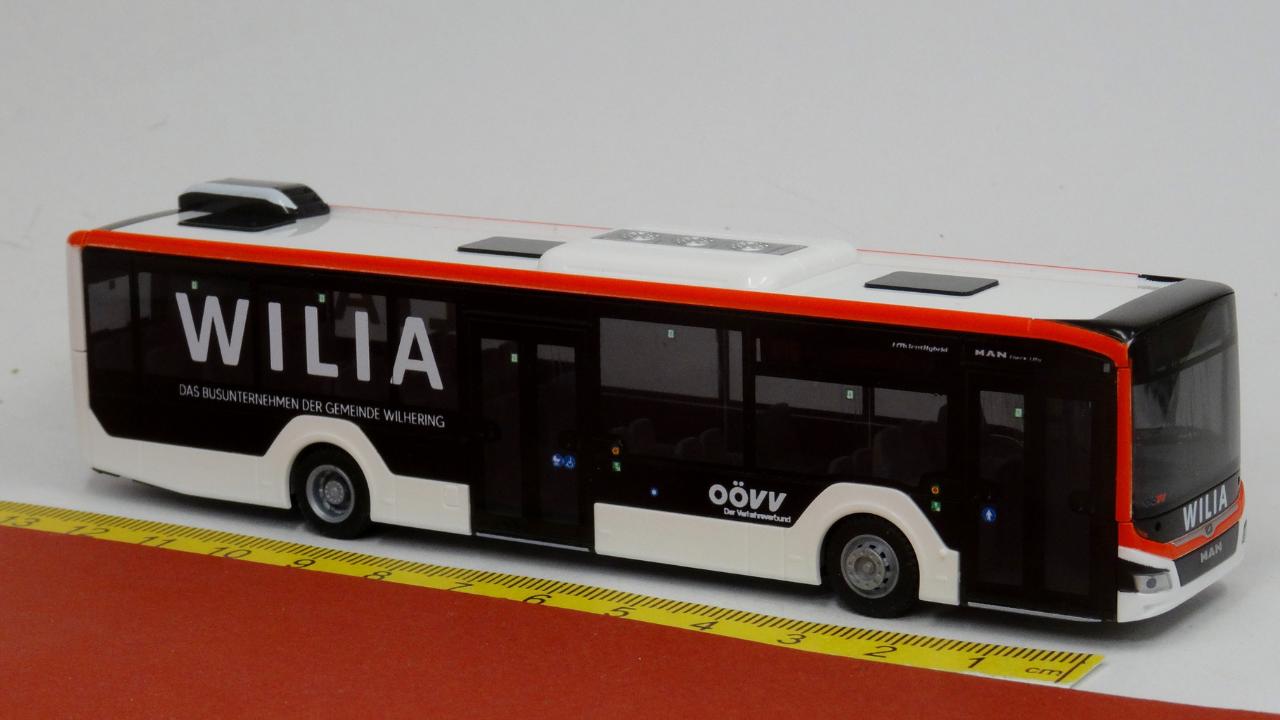 Miniature Rietze 1/87 - MAN Lions City 12 (2018) Bus Rouge Wilia Linz Land