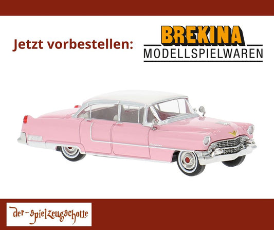 Cadillac Fleedwood 1955 pink/weiß Elvis Presley - Brekina 18350