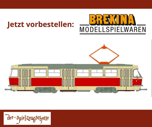 Tatra Straßenbahn hellbeige rot - Brekina 64500