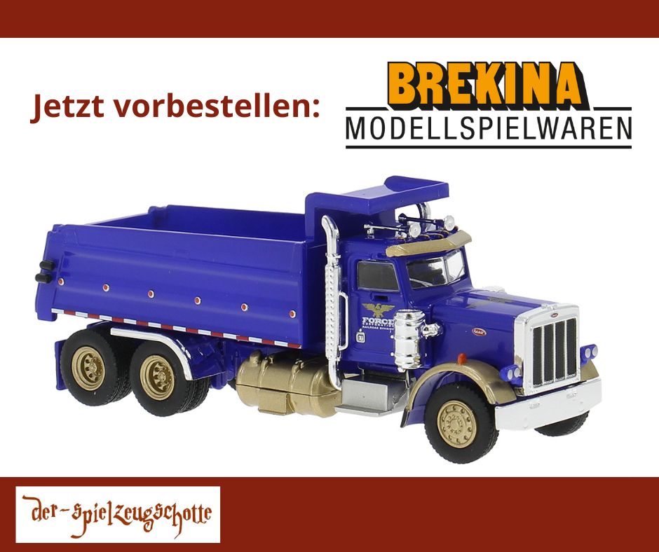 Peterbilt 359 Dumper Kipper blau Force Cooperation - Brekina 86292