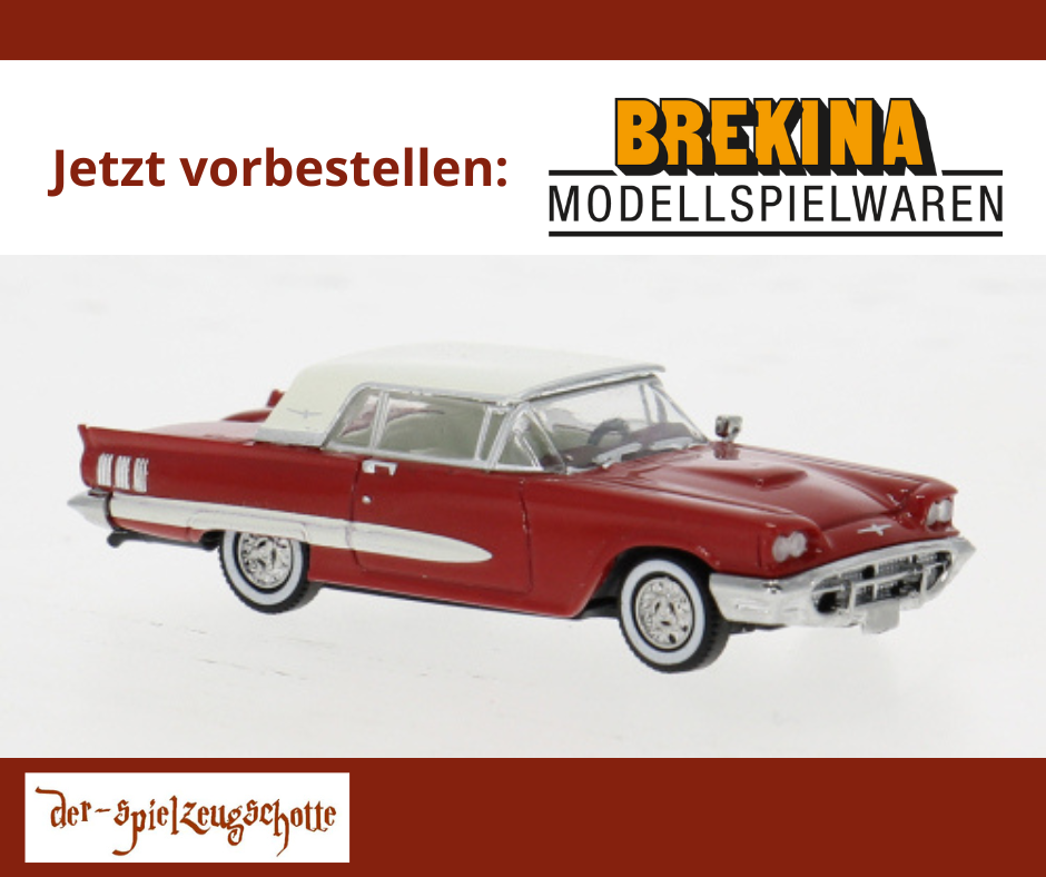 Ford Thunderbird geschlossen rot mit weißem Dach - Brekina 18203