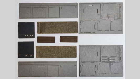 2 Haltestellen schmal Waschbetonoptik - Bausatz - VK-Modelle 99996