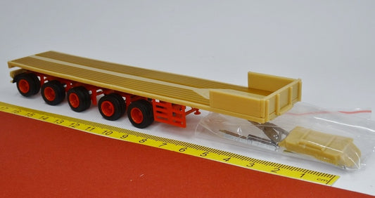 Ballast Trailer Tieflader 5-achsig beige rot wie Pieper - VK-Modelle 02581
