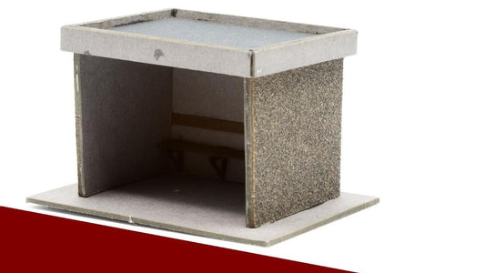 2 Haltestellen schmal Waschbetonoptik - Bausatz - VK-Modelle 99996