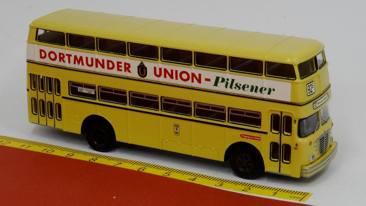 Büssing D2U Doppeldecker BVG Berlin - Dortmunder Union 2. Vers.- Brekina 61258