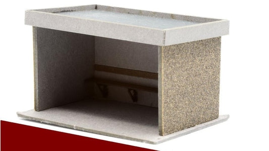 Haltestelle breit Waschbetonoptik - Bausatz - VK-Modelle 99986