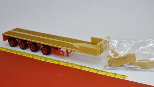 Ballast Trailer Tieflader 4-achsig beige rot wie Pieper - VK-Modelle 02481