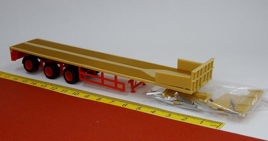 Ballast Trailer Tieflader 3-achsig beige rot wie Pieper - VK-Modelle 02381
