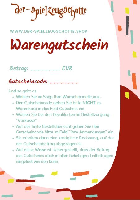 Warengutschein "Der Spielzeugschotte"