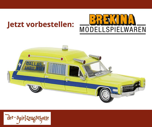 Cadillac Miller Meteor Ambulance aus Dallas - Brekina 19779