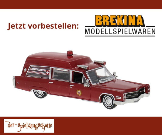 Cadillac Meteor Ambulance 1966 rot - Brekina 19775