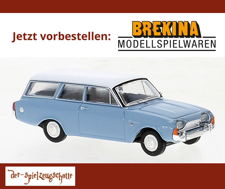 Ford Taunus P3 Tunier 1964 blau weiß - Brekina 19475