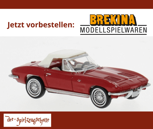 Chevrolet Corvette C2 Cabrio rot geschlossen - Brekina 18026