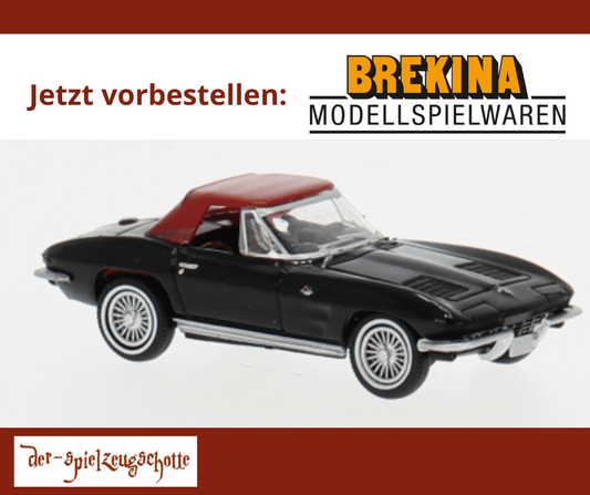 Chevrolet Corvette C2 Cabrio schwarz geschlossen - Brekina 18025