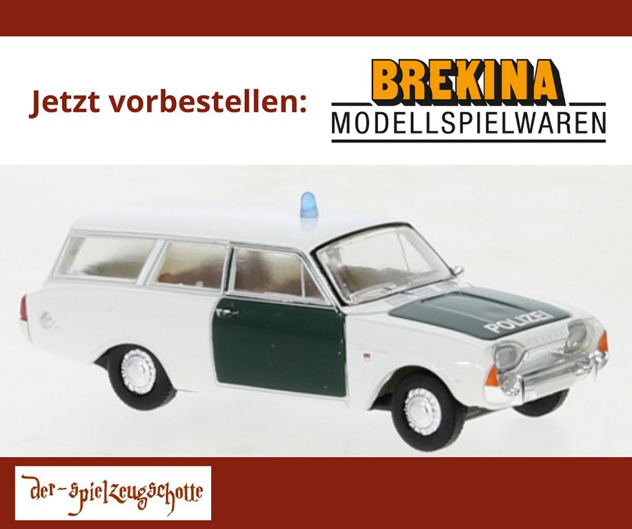 Ford Taunus P3 Tunier 1964 Polizei - Brekina 19480