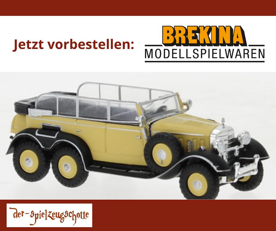 Mercedes  G4 1938 mit Seitenscheiben beige - Brekina 21075