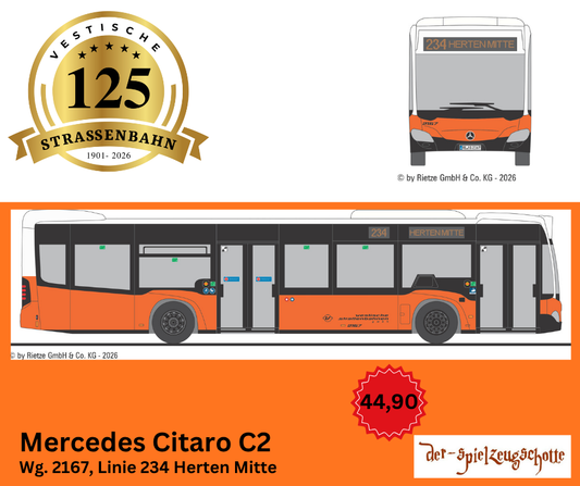 Mercedes Citaro C2 Vestische Straßenbahn Retrodesign 2167 - Rietze Sondermodell