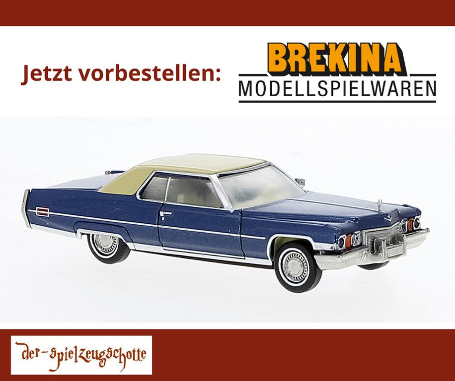 Cadillac Coupé de Ville 1972 blau elfenbein - Brekina 18127