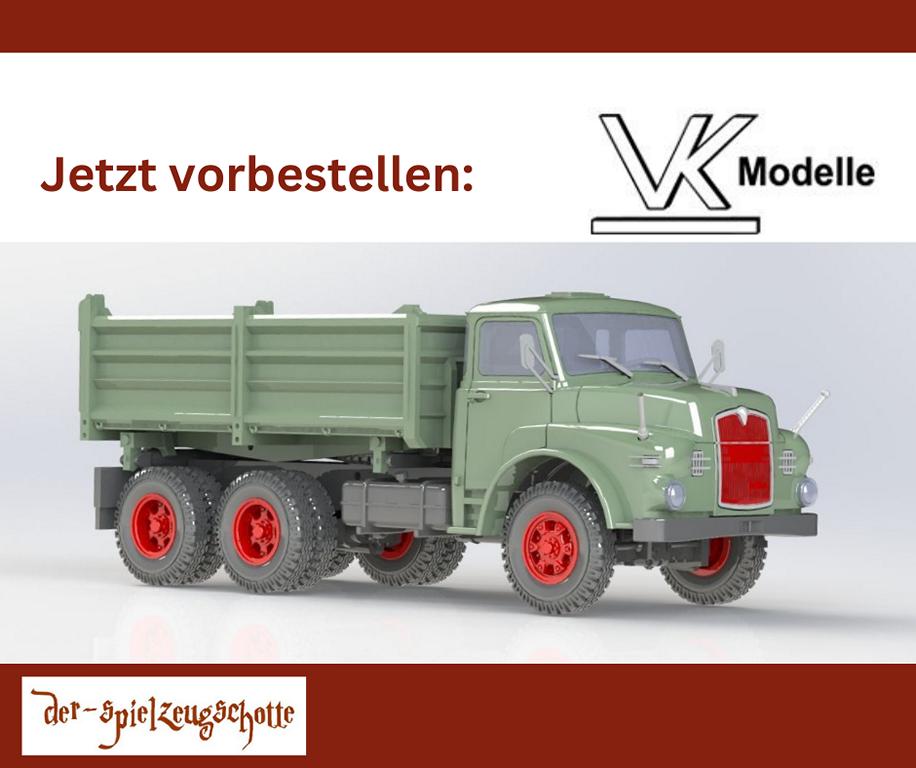 MAN 19.230 DHKA Hauber 3-achs Kipper resedagrün - VK-Modelle 31304