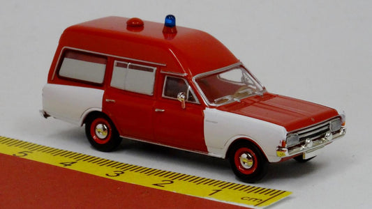 Opel Rekord C KTW Feuerwehr - Brekina 20675