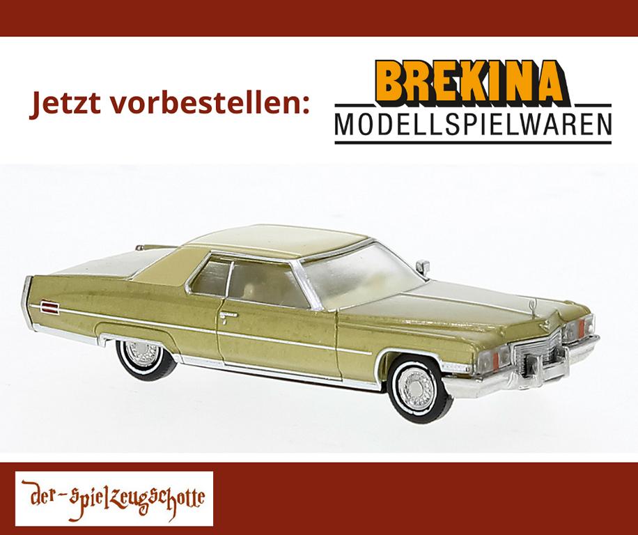 Cadillac Coupé de Ville 1972 gold elfenbein - Brekina 18126