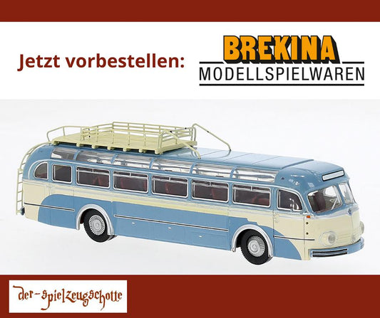 Mercedes O 6600 H blau beige - Brekina 50506