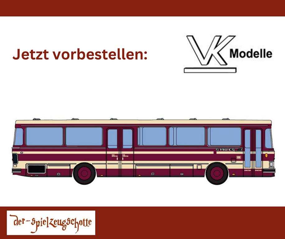 Setra S 140 ES: Deutsche Bundesbahn klassisches Rot BAUSATZ - VK Modelle 30118