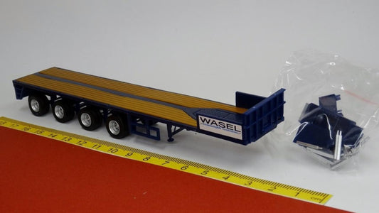 Ballast Trailer Tieflader 4-achsig blau Wasel Krane - VK-Modelle 02482