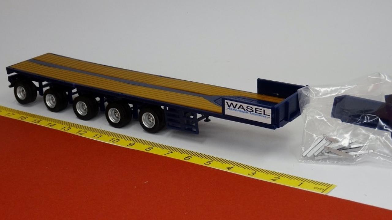Ballast Trailer Tieflader 5-achsig blau Wasel Krane - VK-Modelle 02582