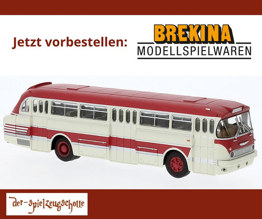 Ikarus 66 3-türig Stadtbus weiß rot - Brekina 59577