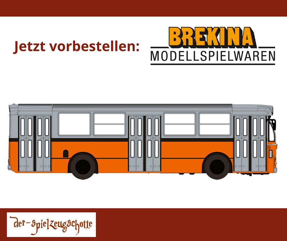 Fiat 418 Stadtbus orange silber zweifarbig - Brekina 59951